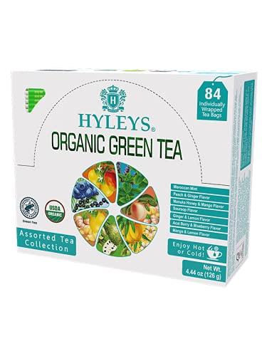 HYLEYS Tea Hyleys Organic Green Tea 7 Assorted Flavors - 84 Tea Bags