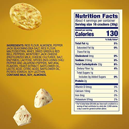 Blue Diamond Almonds Blue Diamond Almond Nut Thins Cracker Crisps, Pepper Jack Cheese, 4.25 Ounce