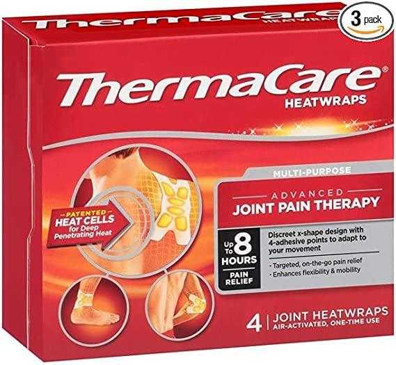 ThermaCare ThermaCare Advanced Multi-Purpose Joint Pain Therapy (4 Count, Pack of 3) Heatwraps, Up to 8 Hours of Pain Relief, Temporary Relief of Joint Pains