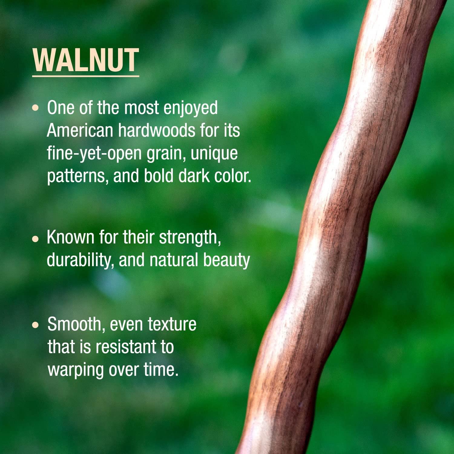Brazos Brazos Handcrafted Wood Walking Cane, Twisted Walnut, Derby Style Handle, for Men & Women, Made in the USA, 34\"