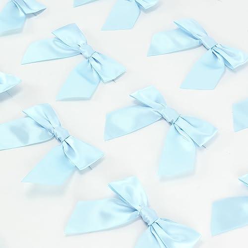 AIMUDI AIMUDI Blue Bows for Baby Shower 4.5\" Pre-Tied Baby Blue Bows with Twist Ties Light Blue Ribbon Bows for Crafts Premade Bows for Gift Wrap Christmas Tree Wedding Decor Gender Reveal Party - 36 PCs