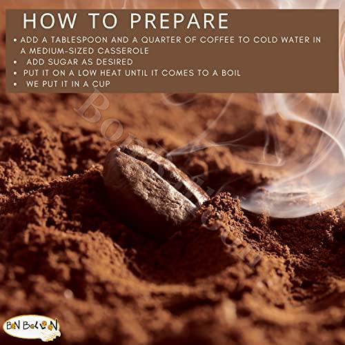 Abu Auf Abu Auf AbuAuf Oriental Original Turkish Coffee Cafe Arabic Arabian Arabica Ground Roasted Mud Coffee Plain Dark Roast (Plain Dark Roast 8.82 oz / 250 gm)