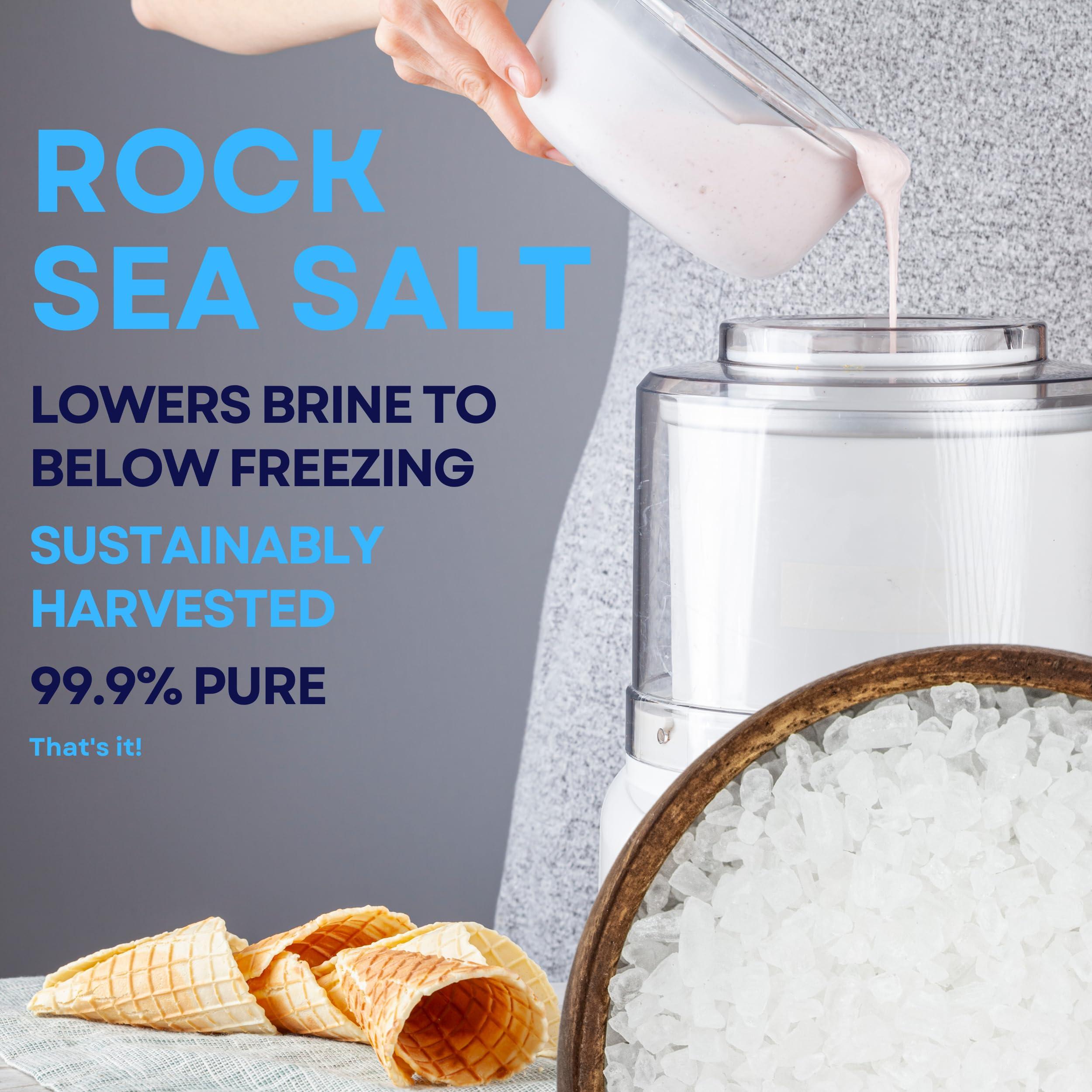 Sea Salt Superstore Ice Cream Salt, Rock Salt for Ice Cream Making, Universally Compatible Coarse Sea Salt and Non-Iodized Salt for All Ice Cream Maker, 10 lb (5 lb 2-Pack) Bags, Sea Salt Superstore