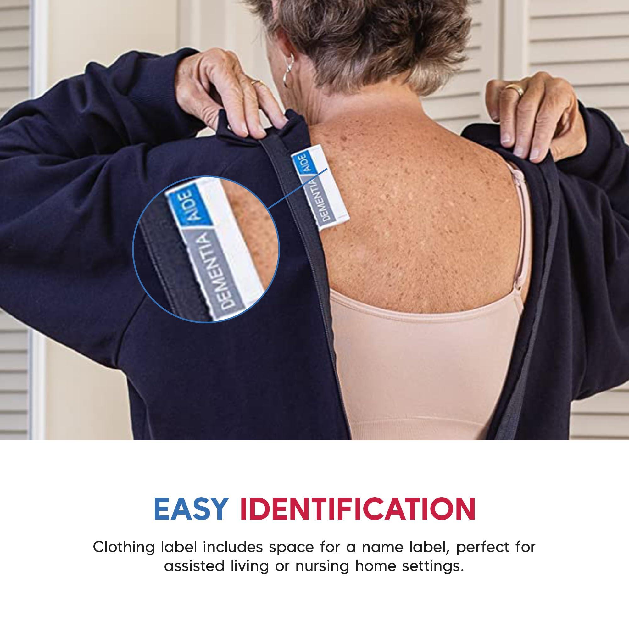 Dementia Aide Premium, Unisex, Anti-Strip & Incontinence Onesie/Jumpsuit - Clothing for Alzheimer\'s and Dementia - (Navy Blue, Large)