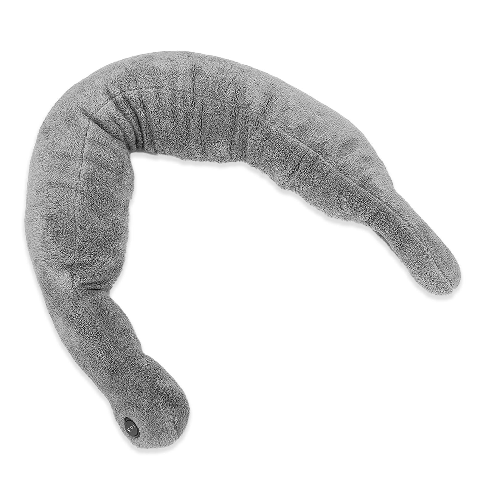 Agatige Massaging Pillow Vibrating Neck Cotton Massage Therapy Cushion for Relax Muscles Relieve Stress Grey