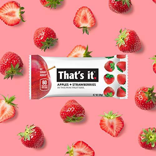 That's it. That's it. Mini Fruit Bars (Variety 24 PACK) No Sugar Added, Plant-Based, Vegan & Gluten Free, Breakfast Bar, Paleo, for Children & Adults, Non GMO, Fiber (8 Blueberry, 8 Strawberry, 8 Mango)