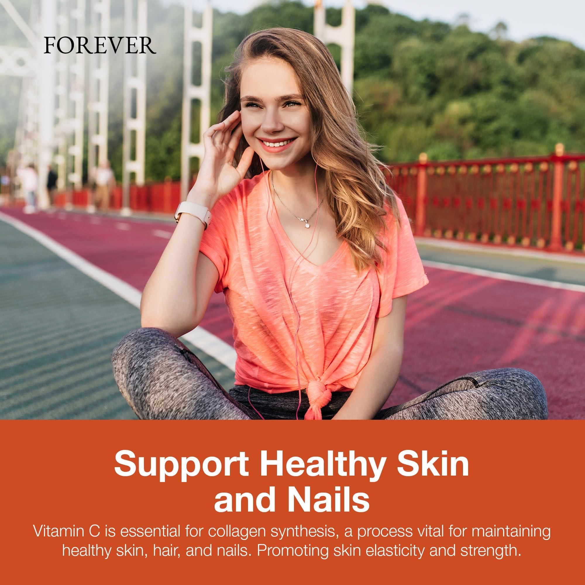 Forever Living Products Forever Living - Absorbent-C - Orange and Honey Flavor with Oat Bran - Vitamin C Supplement for Immune Support and Skin Health - 100 Chewable Tablets