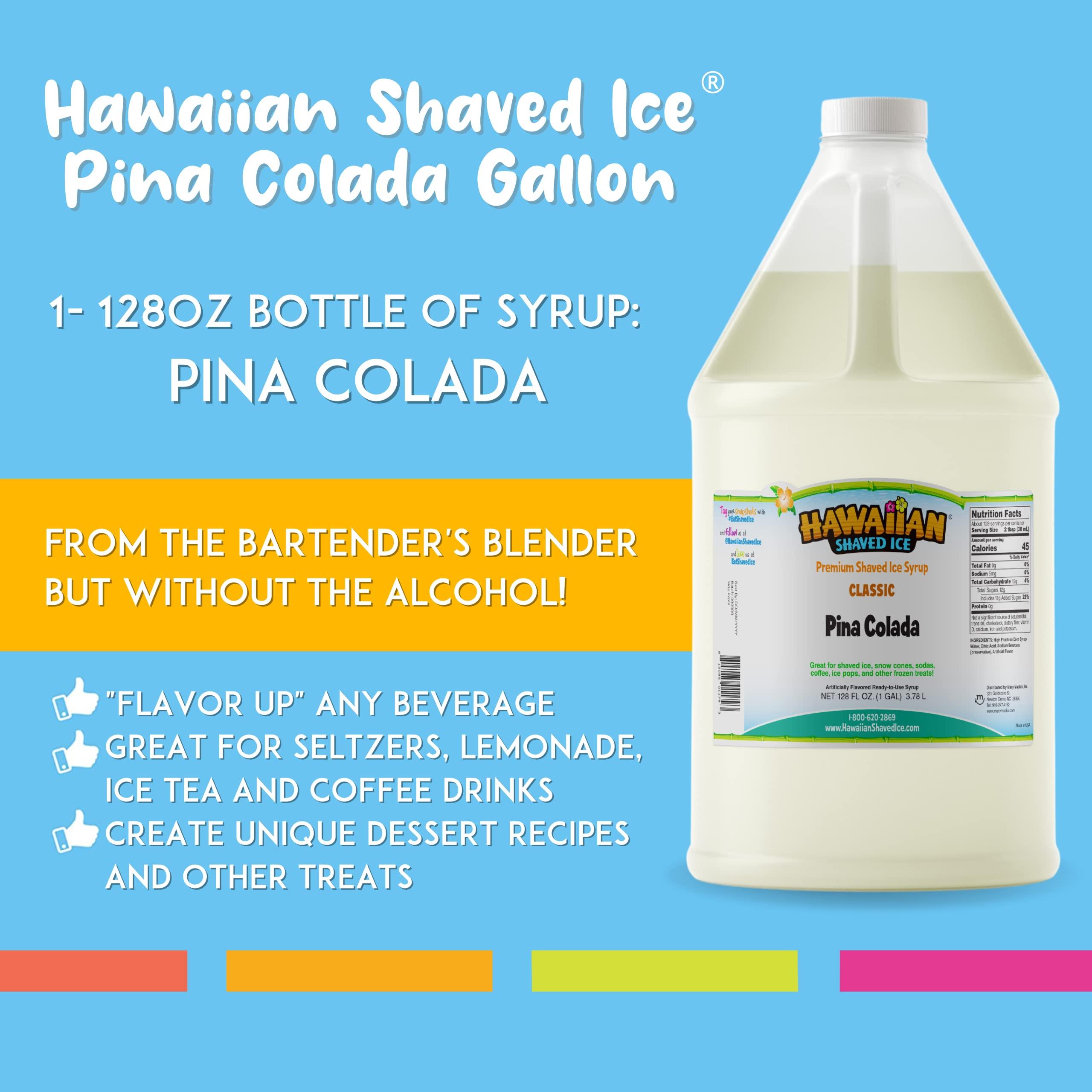 Hawaiian Shaved Ice Hawaiian Shaved Ice Syrup, Pina Colada, Gallon