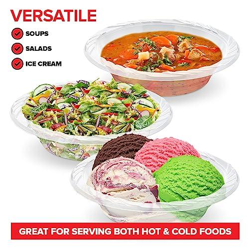 Stock Your Home Stock Your Home (240-Count) Elegant 18 oz Clear Plastic Bowls for Parties, Large Disposable Bowl for Fancy Dinner or Cocktail Party, Soup and Salad, Thick and Sturdy