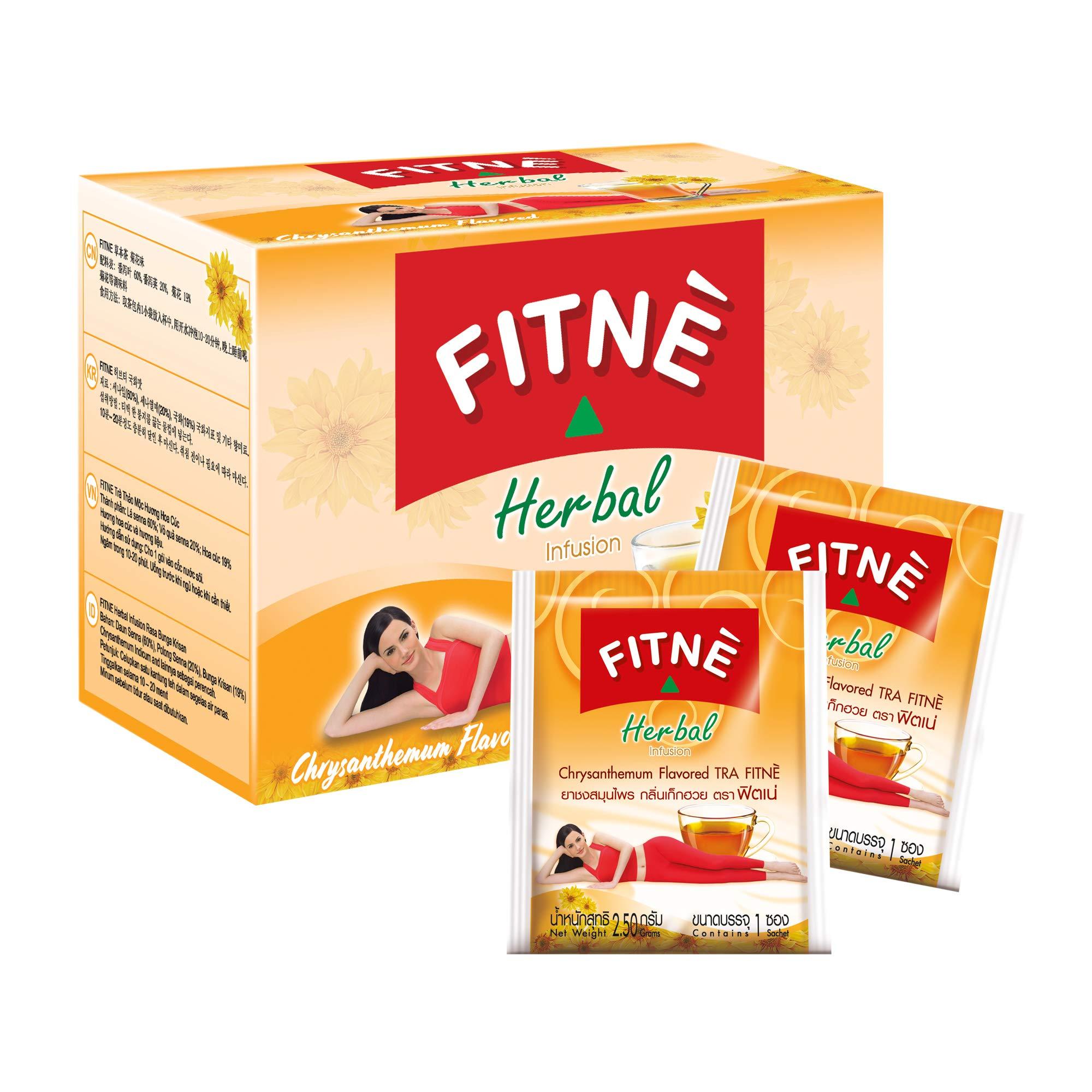 FITNÈ FITNE Chrysanthemum Herbal Tea Senna Infusion Smooth Mild Soothing Beverage Natural Gentle Detox Cleanse No Calories Caffeine Free, 15 Tea Bags