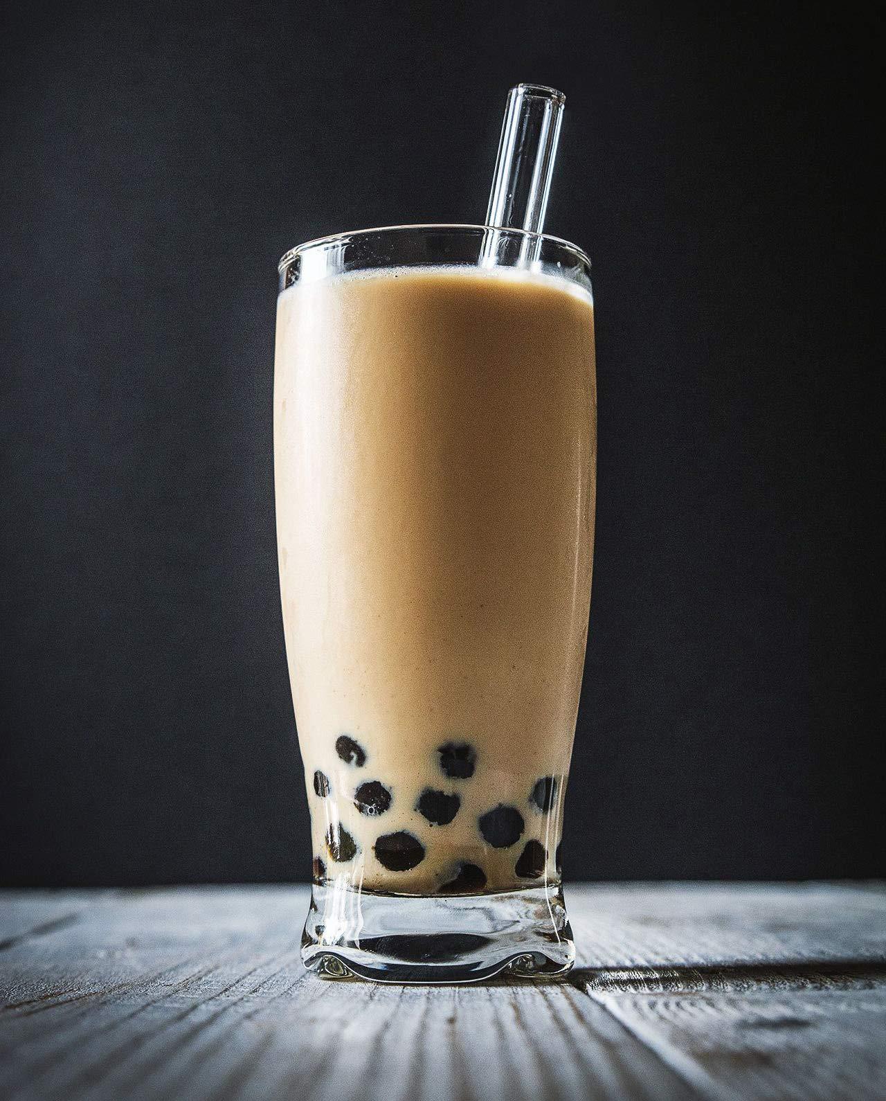 ALINK ALINK 2 Glass Boba Straws + 10 Short Glass Straws