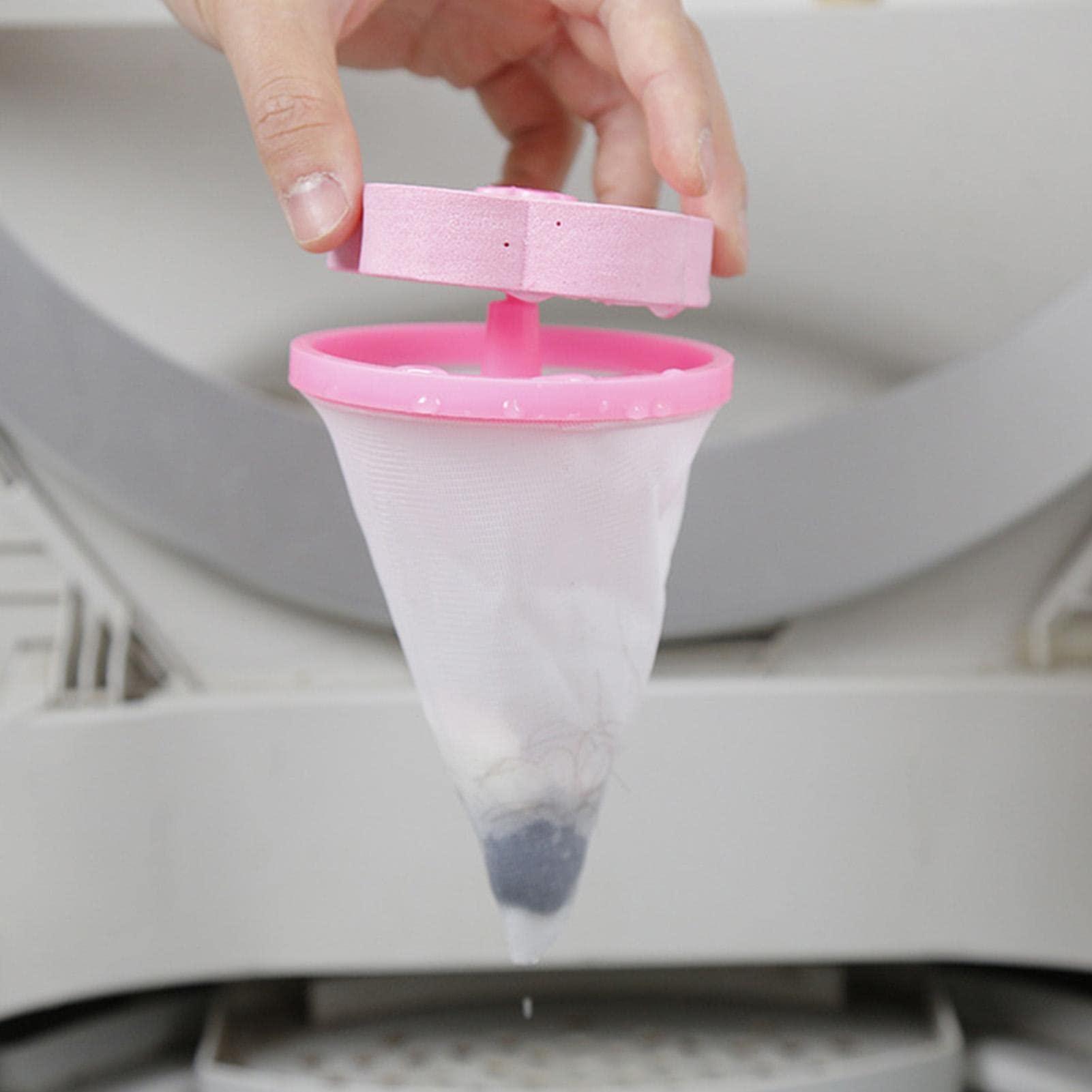 Bavokon 4 Pcs Hair Filter Cleaning Mesh Bag | Hair Filter Mesh Bags for Washing Machine | Lint Catcher for Washing Machine Reusable | Hair Filter Washer Lint Trap Net Pouch | Lint Hair Mesh Pouch Catcher