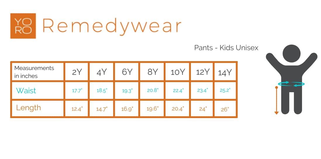 YoRo Naturals YoRo Naturals Remedywear Pants for Kids, Eczema and Psoriasis Clothing with Light Weight Tencel and Zinc Fibers (White, 8 Years Old)