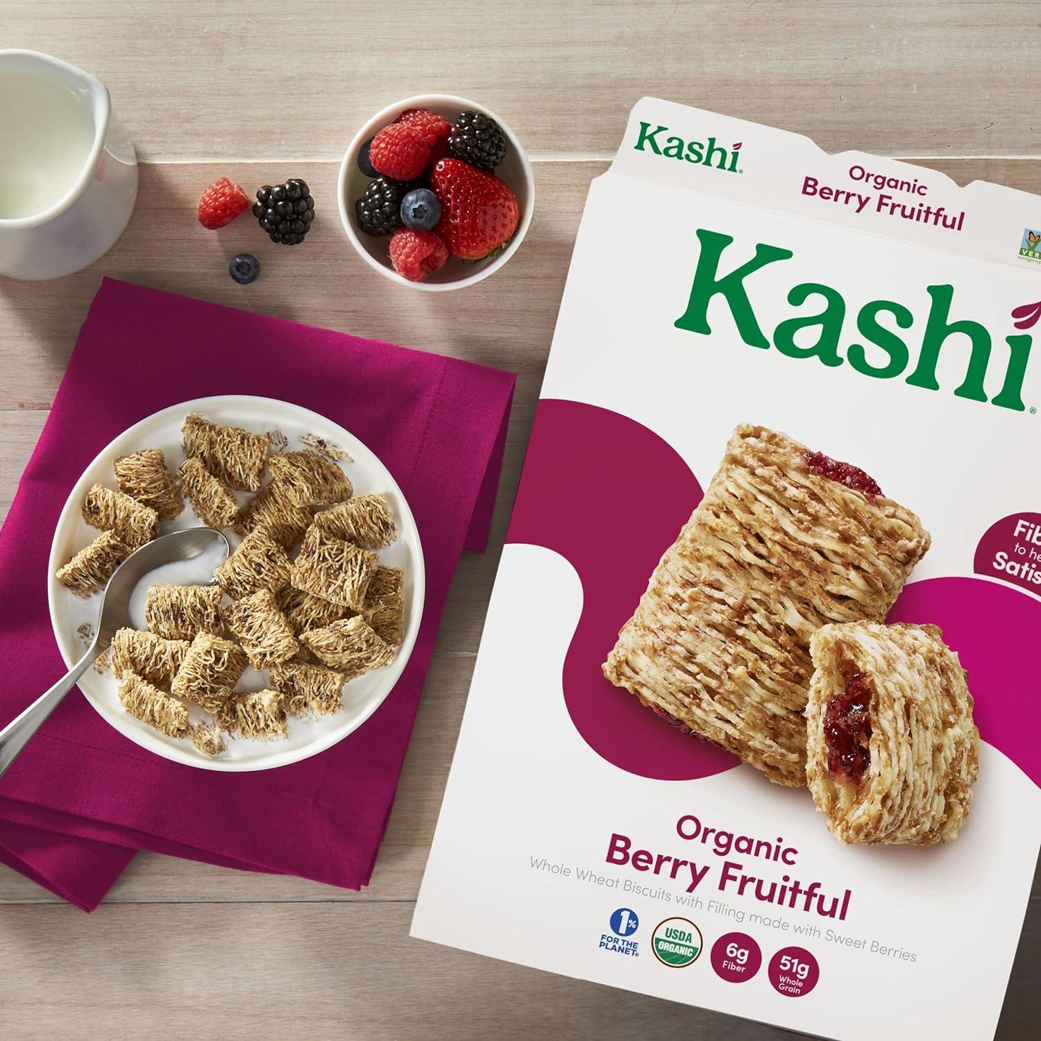 Kashi Generic Kashi - Organic Berry Fruitful Breakfast Cereal - Family Breakfast - Organic Fiber Cereal - 13.4 Oz Box - 6 Boxes