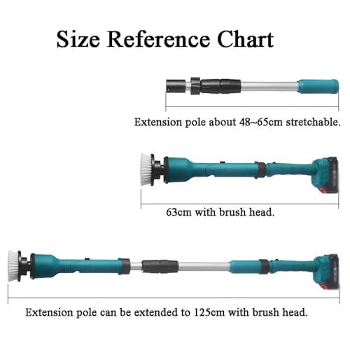 HYQFSAD Electric Spin Scrubber, Cordless Electric Cleaning Brush with 2-Speeds Adjustable Speeds and Extension Handle Portable Handheld Scrubber for Cleaning Bathroom, Window Tile Floor Tub & Shower ( Color :