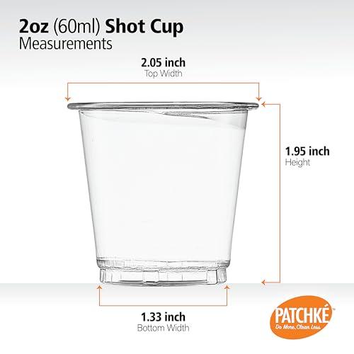 PATCHKE PATCHKE [2 OZ - 600 Pack] Plastic Shot Glasses Disposable mini Jello Shot Party Tumblers For Condiments samples (bulk Pack - 600 Cups)