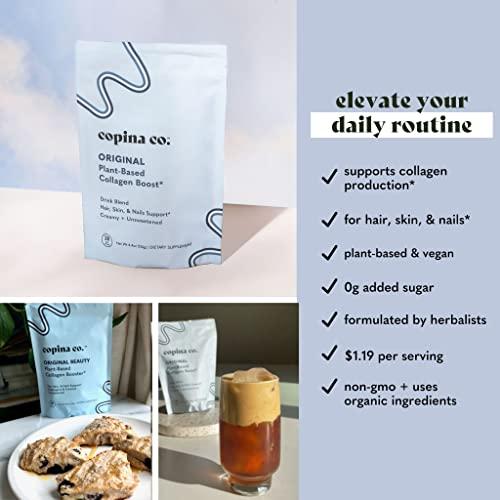 Copina Co. Copina Co Original Vegan Collagen Booster Creamer Mix: Plant Based Collagen Support Smoothie Drink Vegan Creamy Blend | Original Flavor | 3 Bags - 25 Servings per Bag