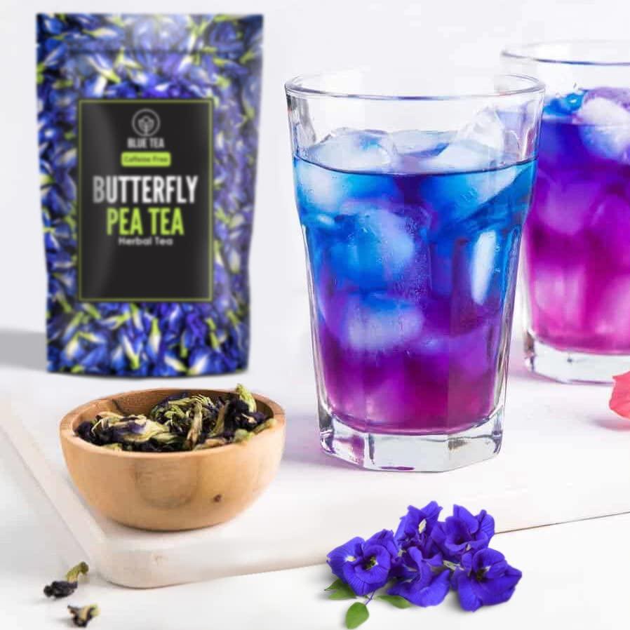 BLUE TEA BLUE TEA – Combo - Butterfly Pea Flower Tea (30 Tea Bags) + Butterfly Pea Flower Tea (15 Tea Bags) – Herbal Tea - Gluten Free – Eco-Conscious Packaging