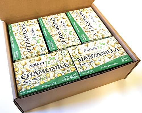 1 OM Classics Classics Chamomile Manzanilla Tea by Natura Te - 5 Piece Value Pack in the 1 OM Crush Resistant Box
