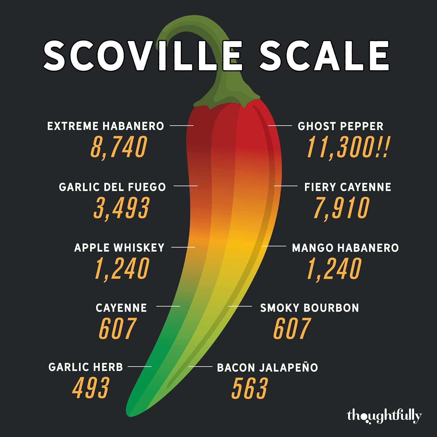 Thoughtfully Thoughtfully Gourmet, Hot Sauce Challenge Set, Hot Sauce Variety Pack Includes Hot Sauces from Mild To Extreme Flavors, Unique Gifts for Men, Set of 10