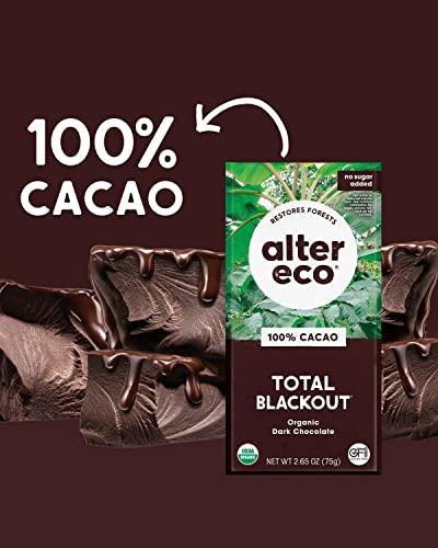 Alter Eco Alter Eco | Dark Chocolate Bars | Pure Dark Cocoa, Fair Trade, Organic, Non-GMO, Gluten Free (Total Blackout)