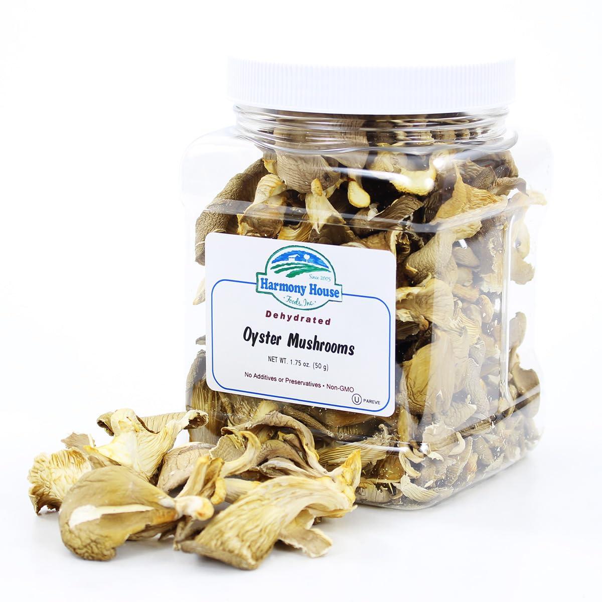 Harmony House Harmony House Foods Dried Oyster Mushrooms (1.75 oz, Quart Size Jar)
