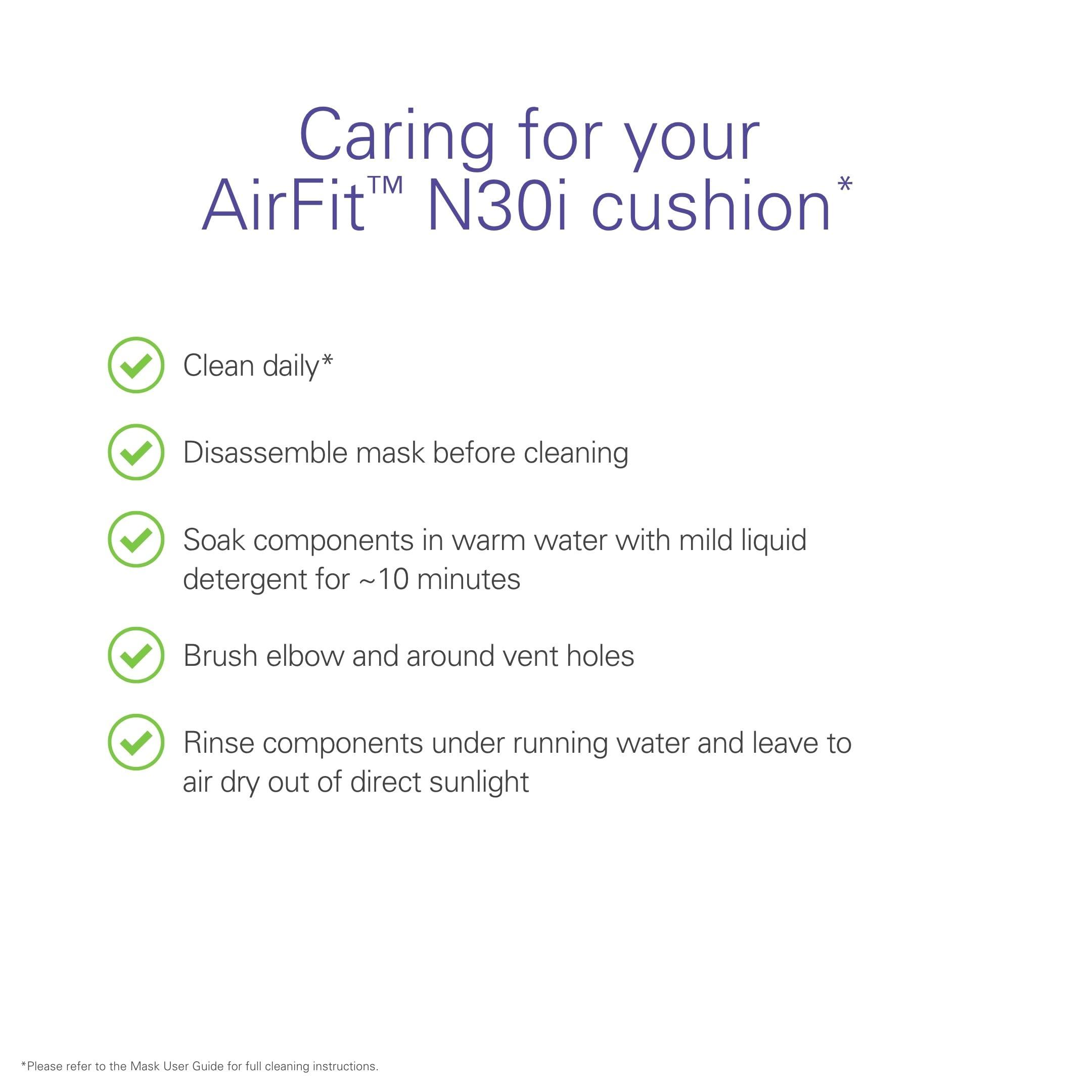 ResMed ResMed AirFit N30i Cushion - Nasal CPAP Mask Cushion Replacement - Soft Silicone - Quiet Venting - CPAP Supplies & Accessories - Medium
