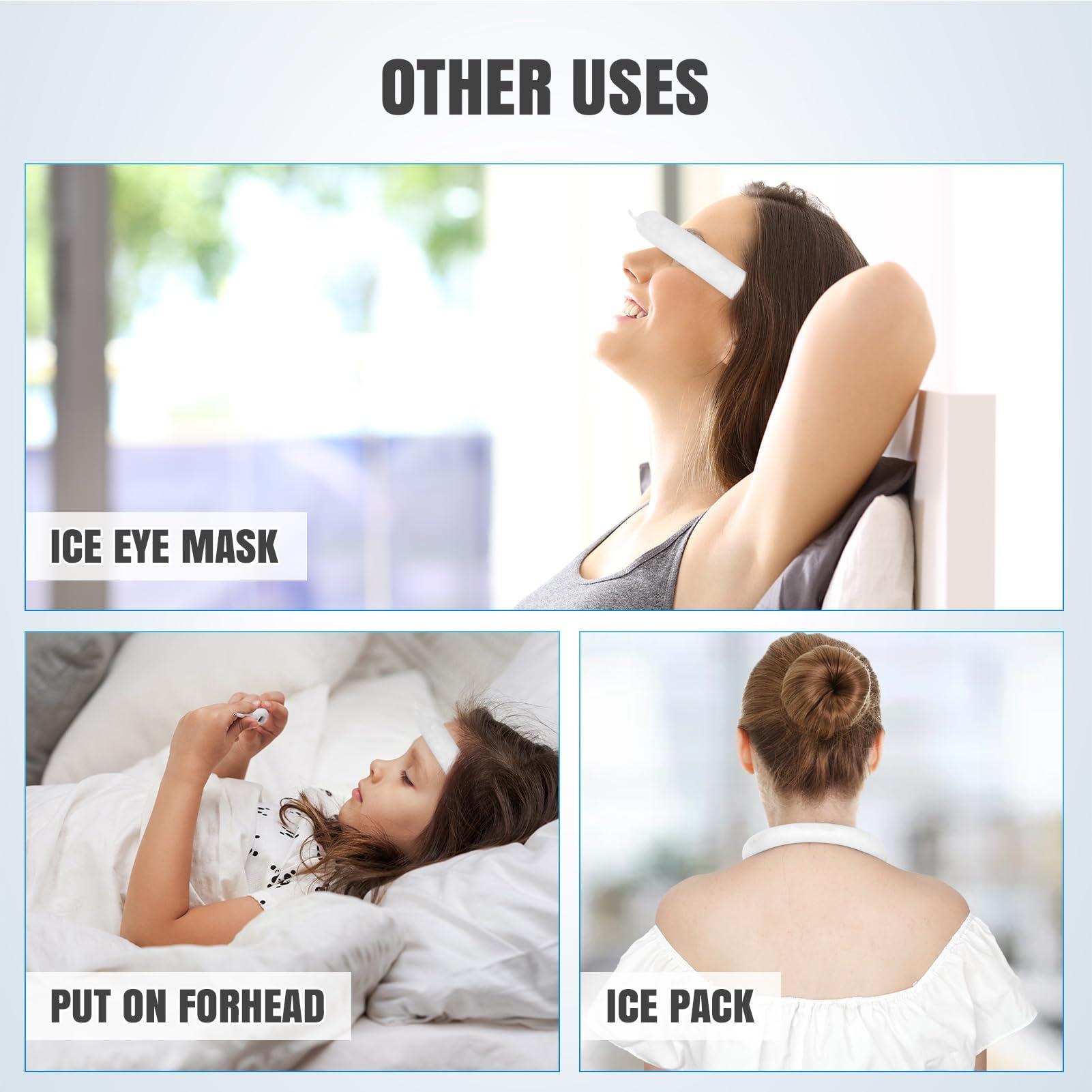 IGOHEALS Neck Cooling Tube - Reusable Ice Ring Neck Cooler Collar for Body in Hot Weather | Wearable 18/64 Frozen Cooling Neck Wraps Gel Pack for Outdoor Workers & Sports, Summer Heat & Flashes (1Pcs-White)