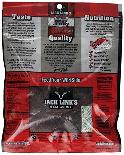Jack Link's Jack Link's Beef Jerky, Peppered, 3.25-Ounce Bags (Pack of 4)