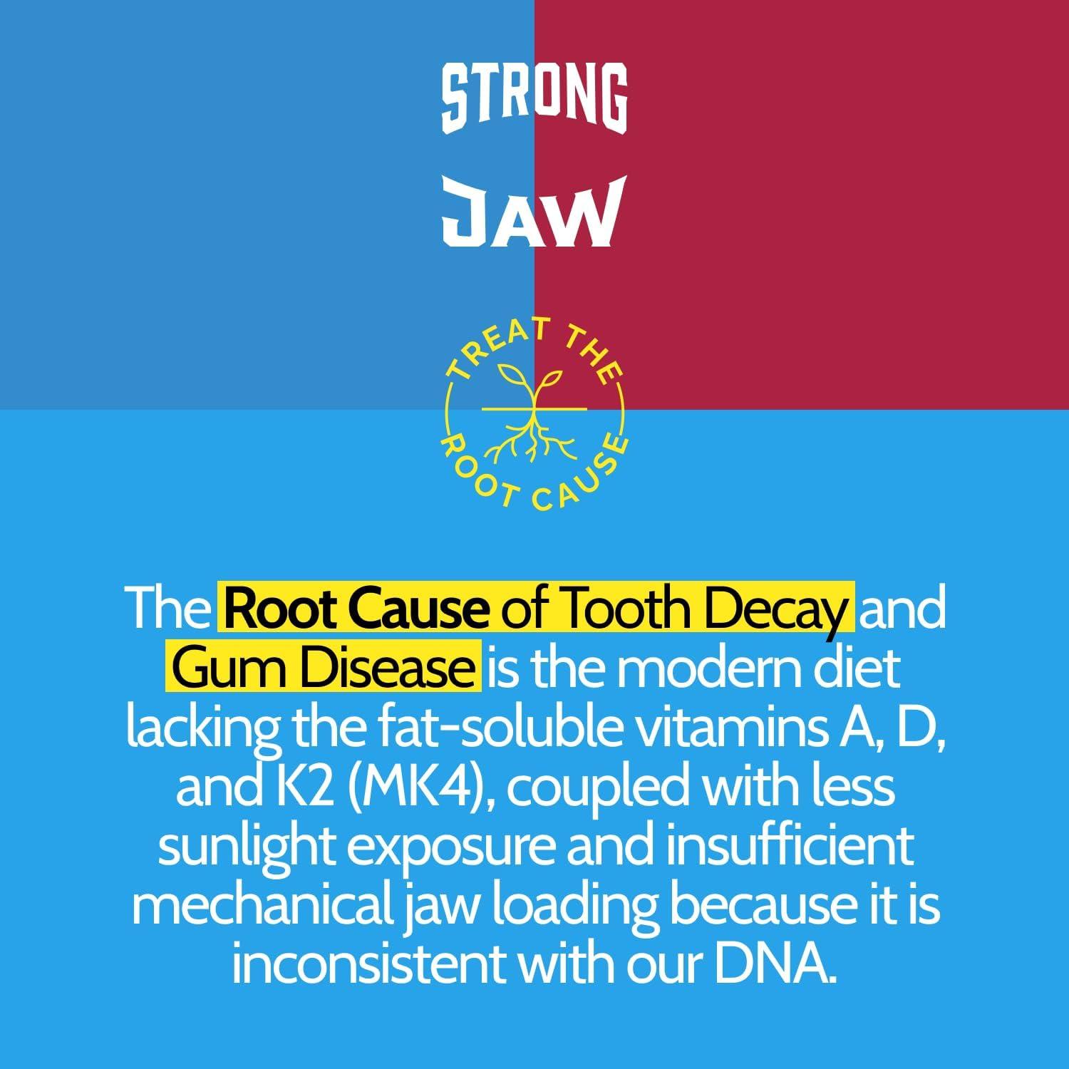 Strong Jaw Strong Jaw Tooth Restore and Gum Restore Supplements Tooth Remineralization, Teeth Health and Gum Repair for Receding Gums, Teeth and Gum Vitamins for Gum Regrowth, Oral Health (4 Pack)