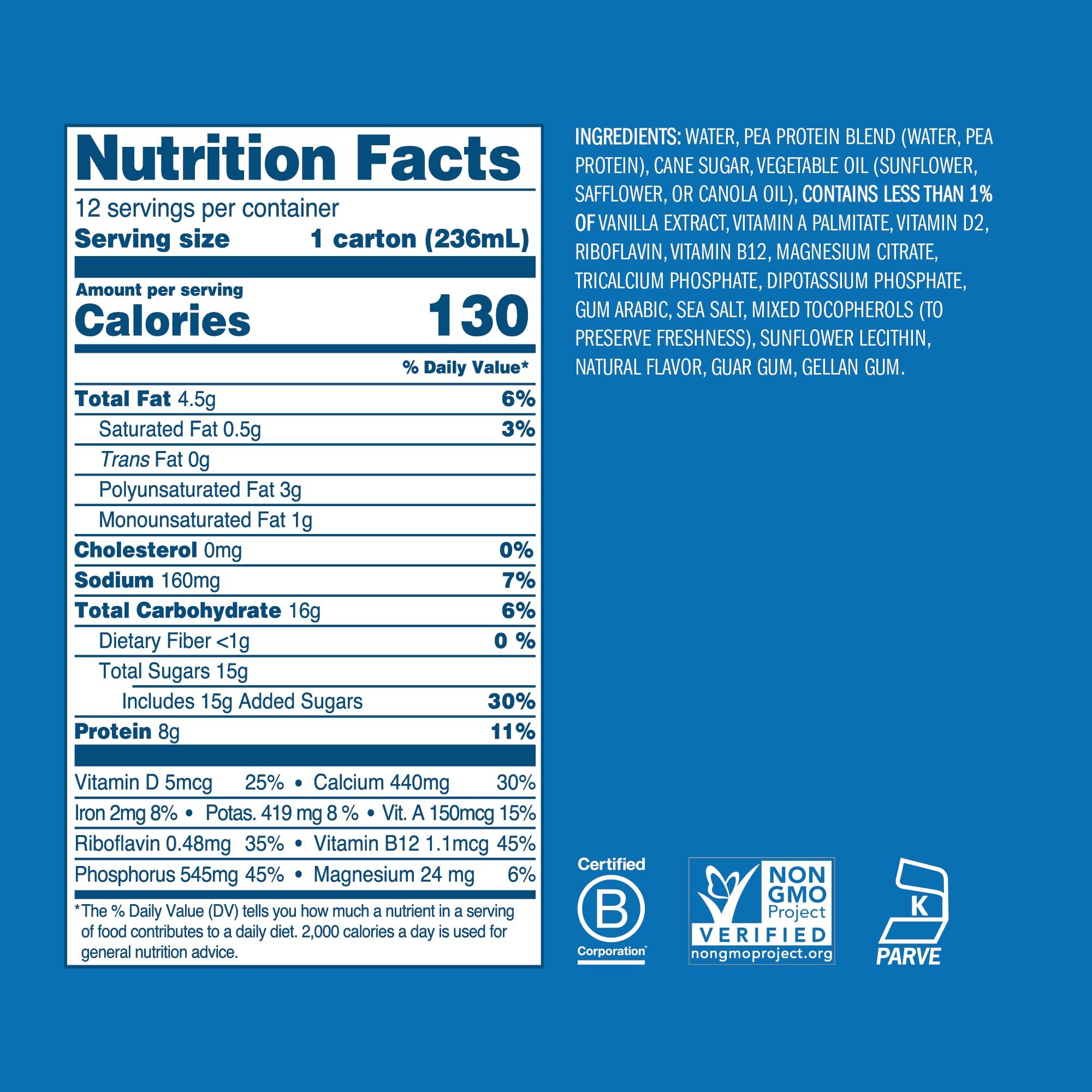 Ripple Ripple Vegan 8 oz Dairy-Free Milk, Vanilla (12 Pack) & Ripple Vegan 8 oz Dairy-Free Milk, Original (12 Pack) | 24 Pack