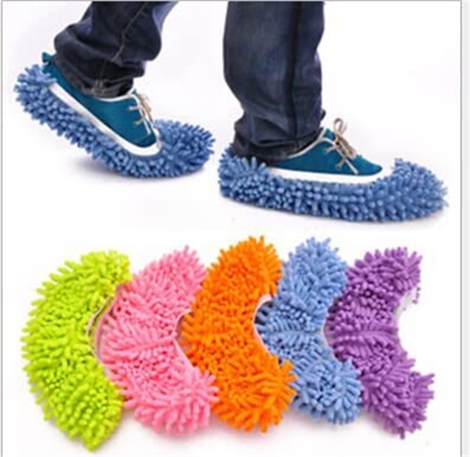xiaojun xiaojun 3-Pairs Mop Slippers, Microfiber Mop Socks, Lazy Cleaning Shoe Covers for Floor Cleaning,Soft Washable Reusable Microfiber Foot Socks Floor Cleaning Tools Shoe Cover,Pink