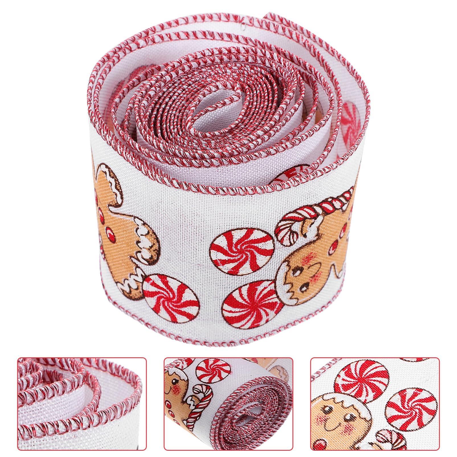 Healifty 1 Roll Handmade Wire Edge Bow Ribbon Wrapping Ribbon DIY Ribbon Christmas Tree Decorative Ribbon Xmas Ribbon Christmas Ribbon Decor Ribbons for DIY Packing Ribbons