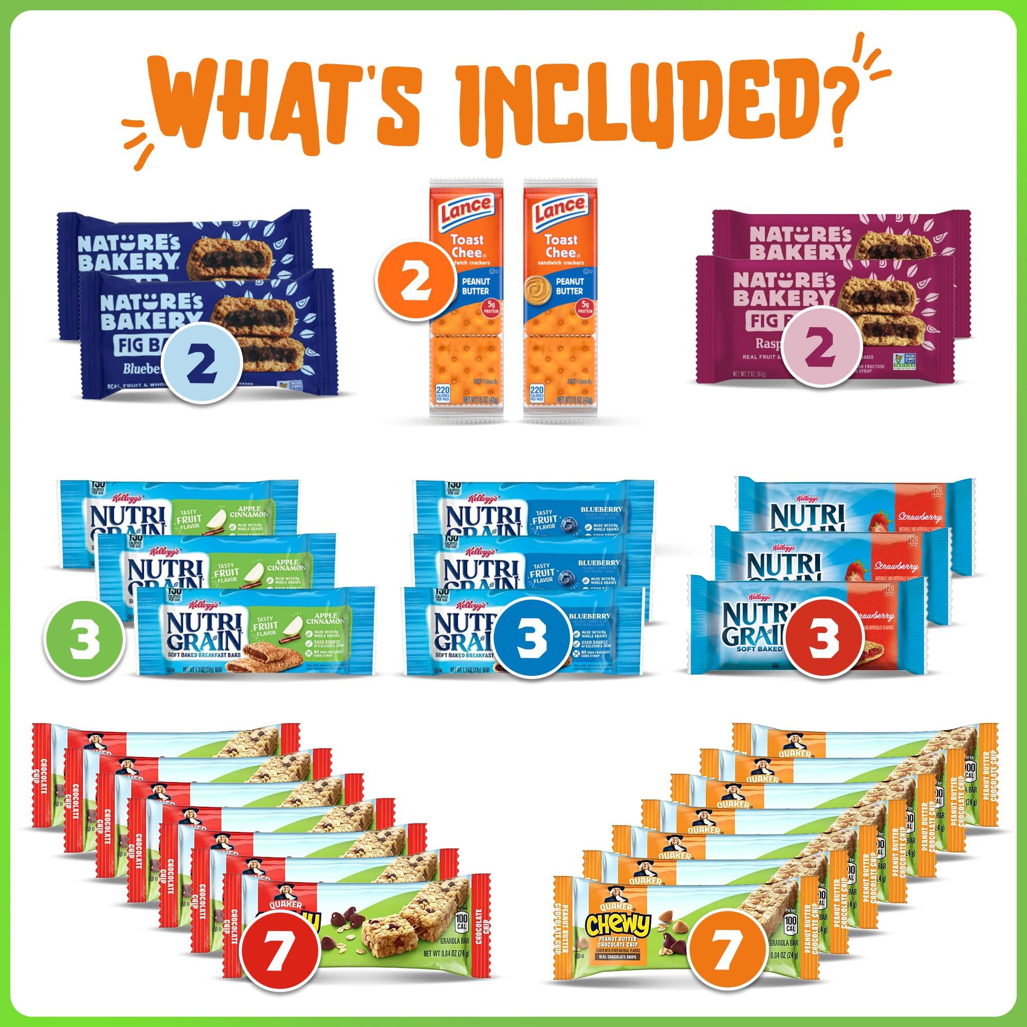 Yummey Granola Bars Bulk Variety Pack - Healthy Granola Bars Variety Snack Box for Office Snacks & Healthy Breakfast Bars - Snacks Variety Pack for Adults and Kids - Granola Bars Bulk (66 Count)