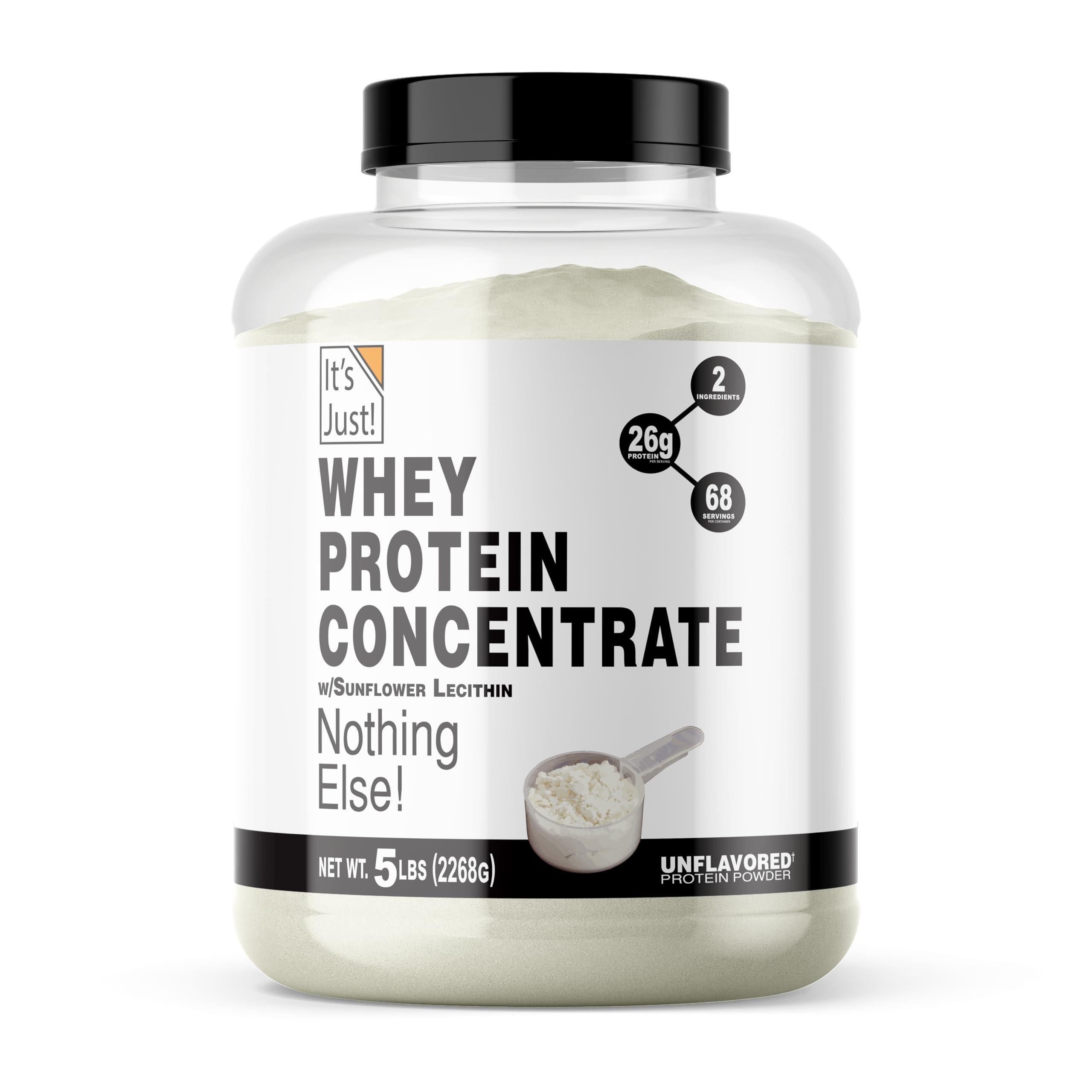 It\'s Just! It\'s Just! - 100% Whey Protein Concentrate, Made in USA, Premium WPC-80, No Added Flavors or Artificial Sweeteners (5 Pound, Unflavored)
