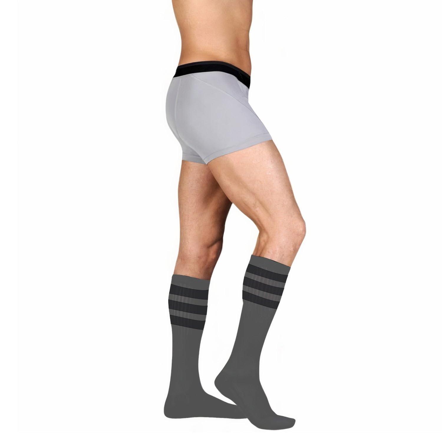 Juzo Juzo Power Comfort 15-20 mmHg Compression Stockings, Ribbed Texture, Knee High, Closed Toe | Compression Socks for Tired, Aching or Swollen Legs, Mild Varicosities | Retro Grey, Large