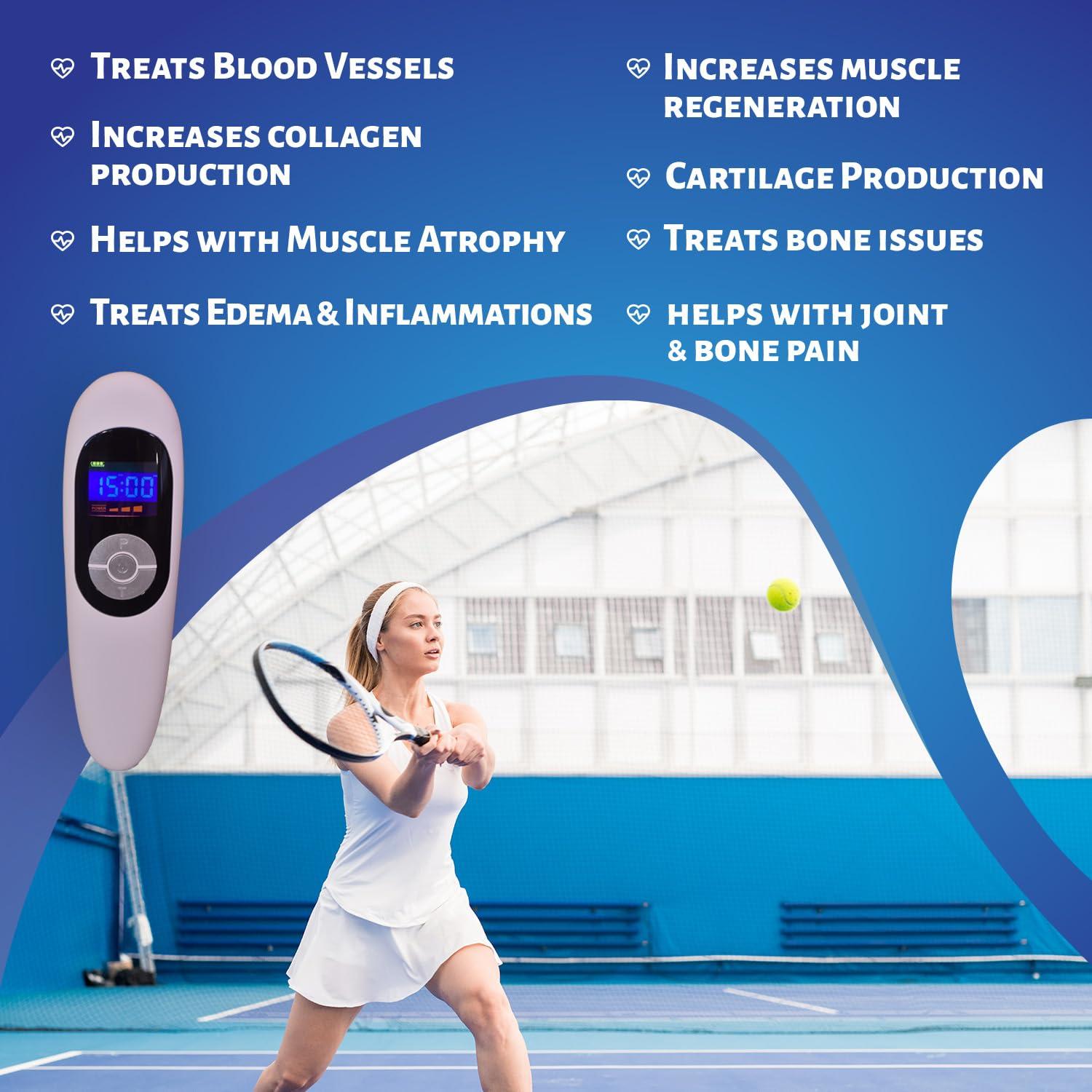 FUNRE Pain Relief Cold Laser Therapy Device Unit LLLT Red Light Portable Handheld Unit 650nm+808nm