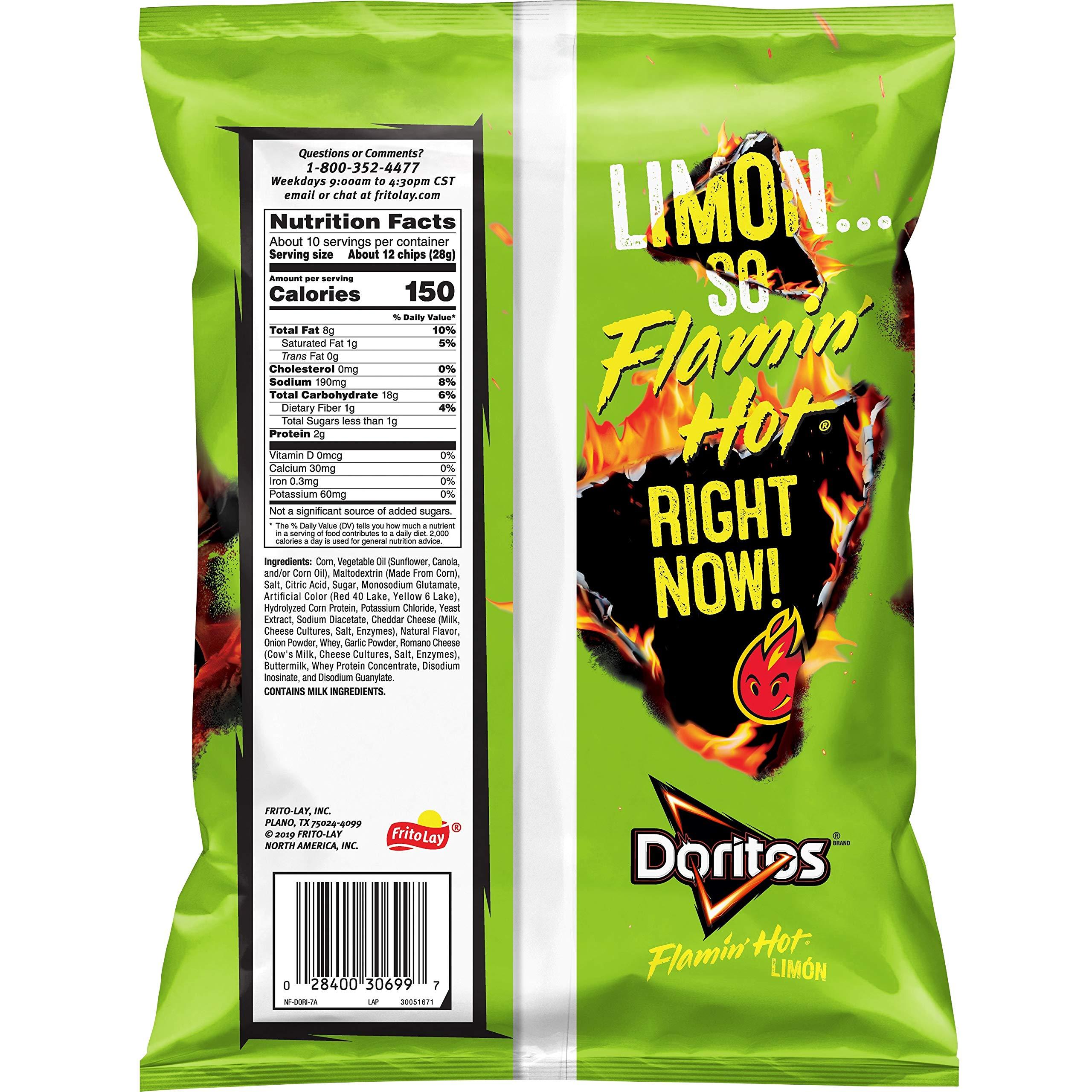 Doritos Doritos Tortilla Chips, Flamin' Hot Limon, 9.75oz Bag