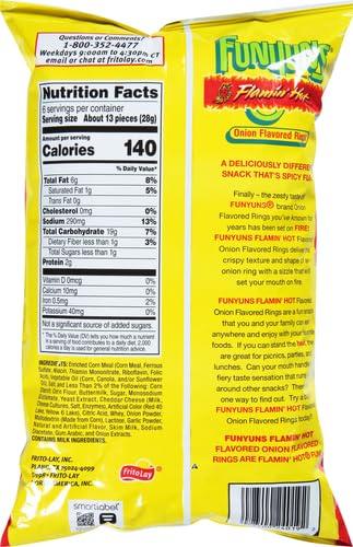 Frito Lay Flamin Hot Funyuns 6 Ounce (1 bag)