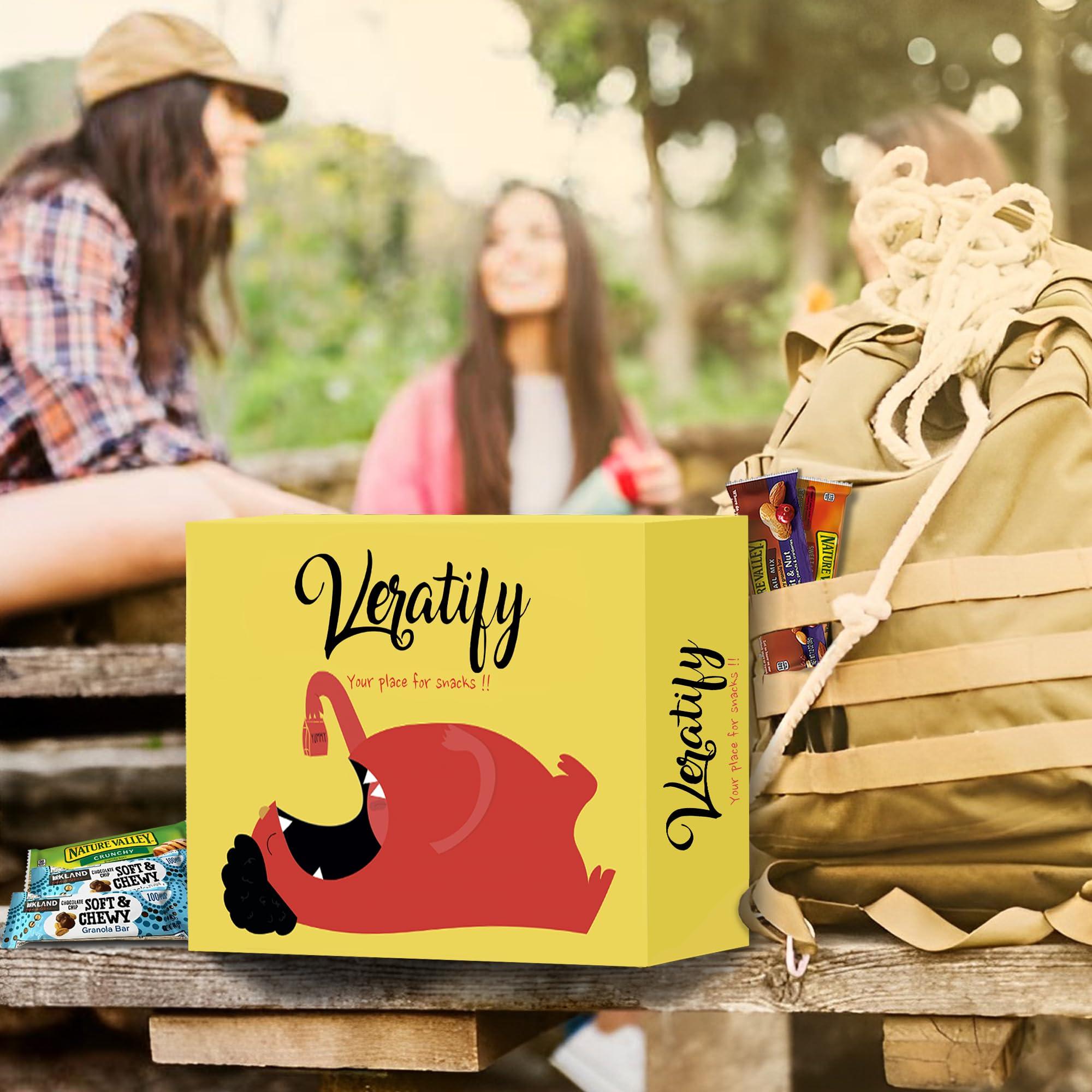 Veratify Veratify - Healthy Mixed Snack Box & Snacks Gift Variety Basket - Perfect for Men, Women, Adults, Office, School, College, Work - Variety Assortment Gift Basket - (Gift Care Package 66 Count)