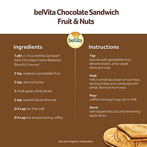 Belvita belVita Breakfast Sandwich Dark Chocolate Creme Breakfast Biscuits, 8 Packs (2 Sandwiches Per Pack)