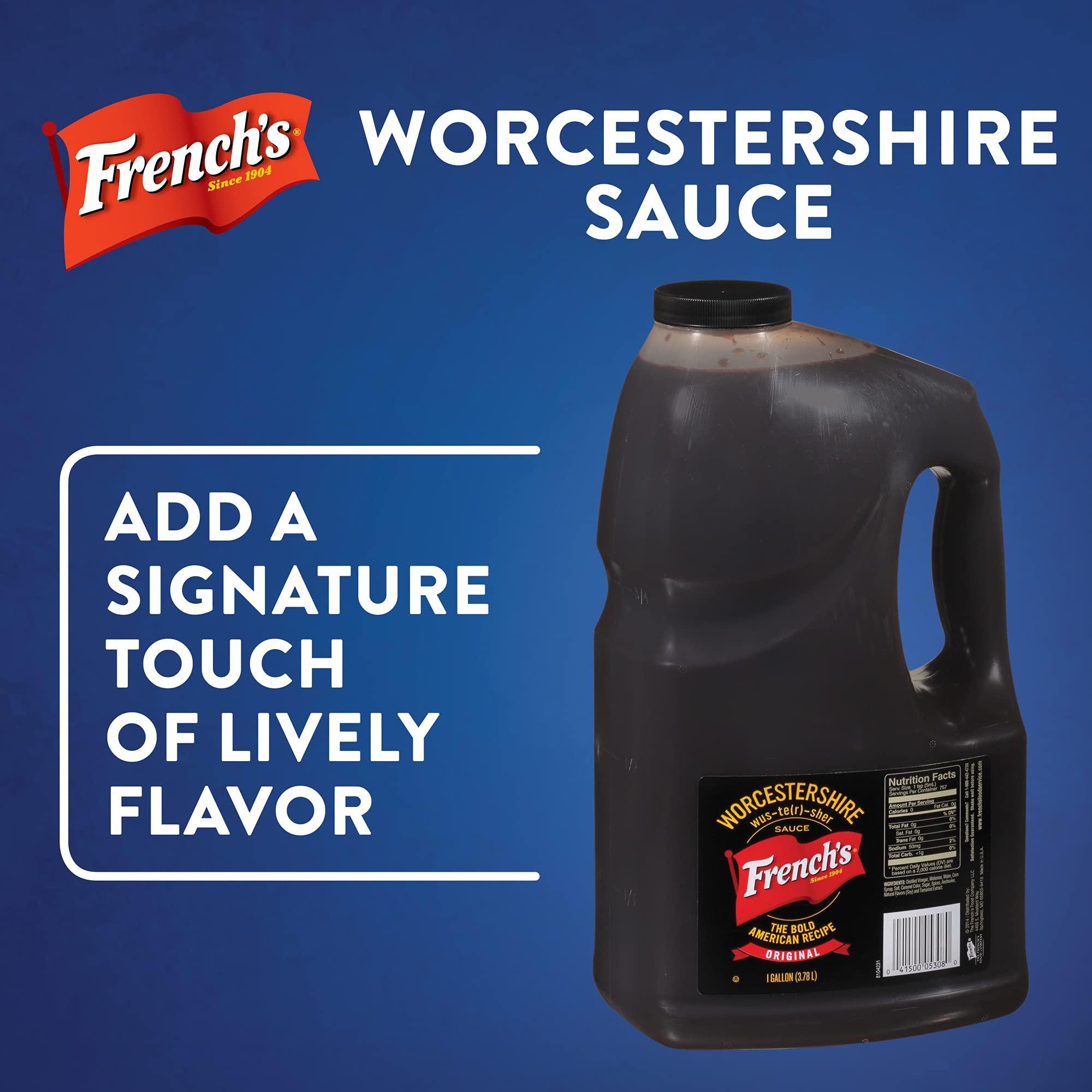 French's French's Worcestershire Sauce, 1 gal - One Gallon Container of Gluten-Free Worcestershire Sauce, Perfect as Meat Tenderizer, Marinades, Sauces and More (Pack of 2)
