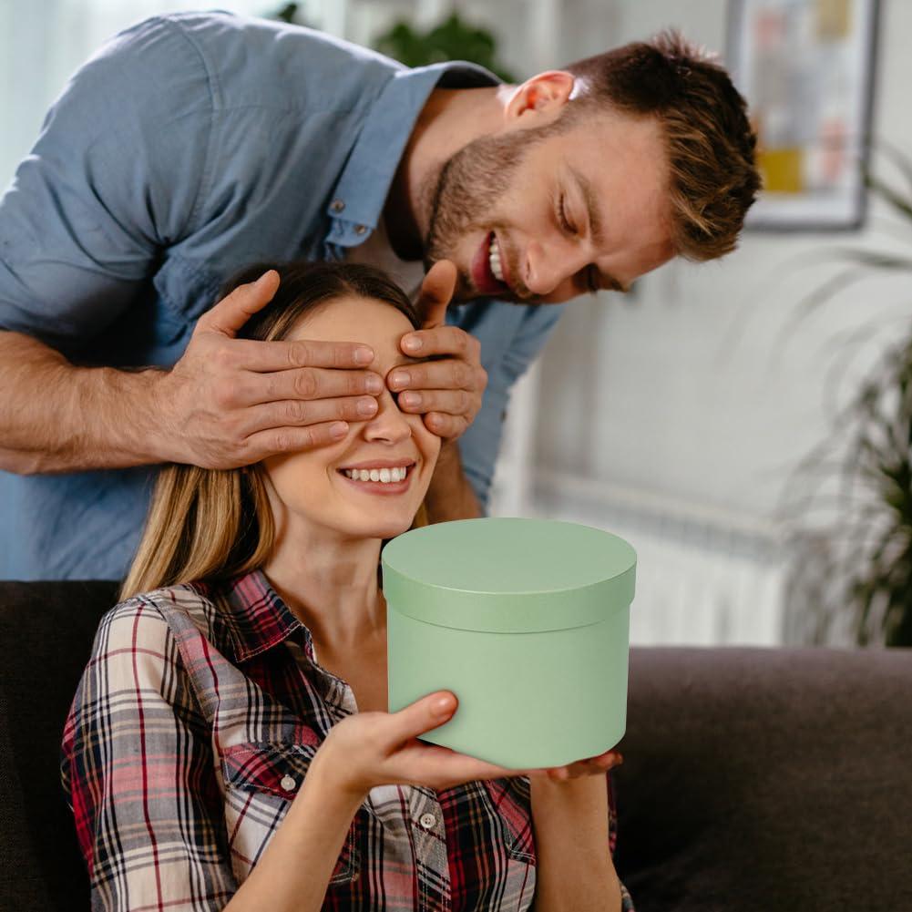 GnFlus Mint Green Gift Box Round Gift Boxes with Lids Set of 3 Nesting Gift Boxes for Presents Assorted Sizes Flower Boxes for Arrangements Birthday Wedding Bridesmaid Graduation Christmas Party Gift Bags