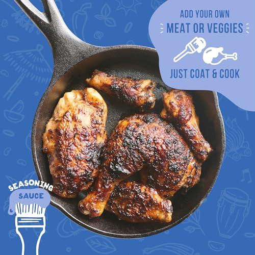 A Dozen Cousins Meals A Dozen Cousins Entre Seasoning Sauce Marinade - Coat and Cook for Chicken Seasoning, BBQ, Protein & More - 10 Pack - Bold Jamaican Jerk Seasoning Sauce with Hot Peppers (3oz Each)
