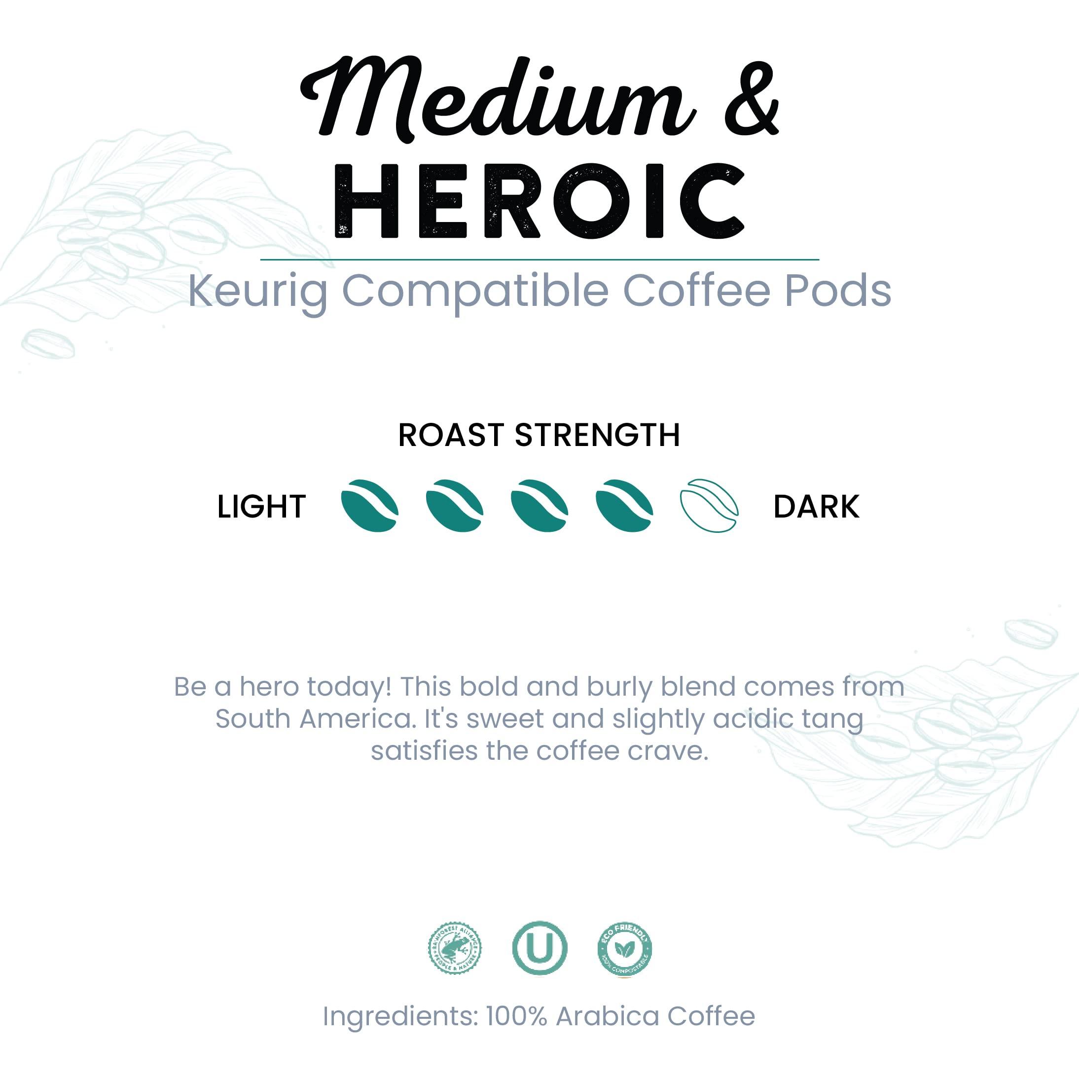 Tayst Coffee Roaster Tayst Coffee Pods, Medium & Heroic Medium Roast, K Cups Compatible with Keurig Coffee Maker, Sustainable Single Serve, Pack of 240