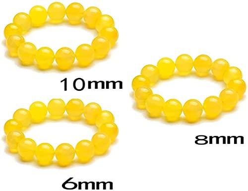 Nihexo Yellow Jasper Body Cleansing Bracelet,Anti-Fatigue Beads for Reiki Healing Crystal Healing Energy Stone,Energy Cleansing Bracelet,Chakra Yoga Meditation Spiritual Bracelets (0.31in)