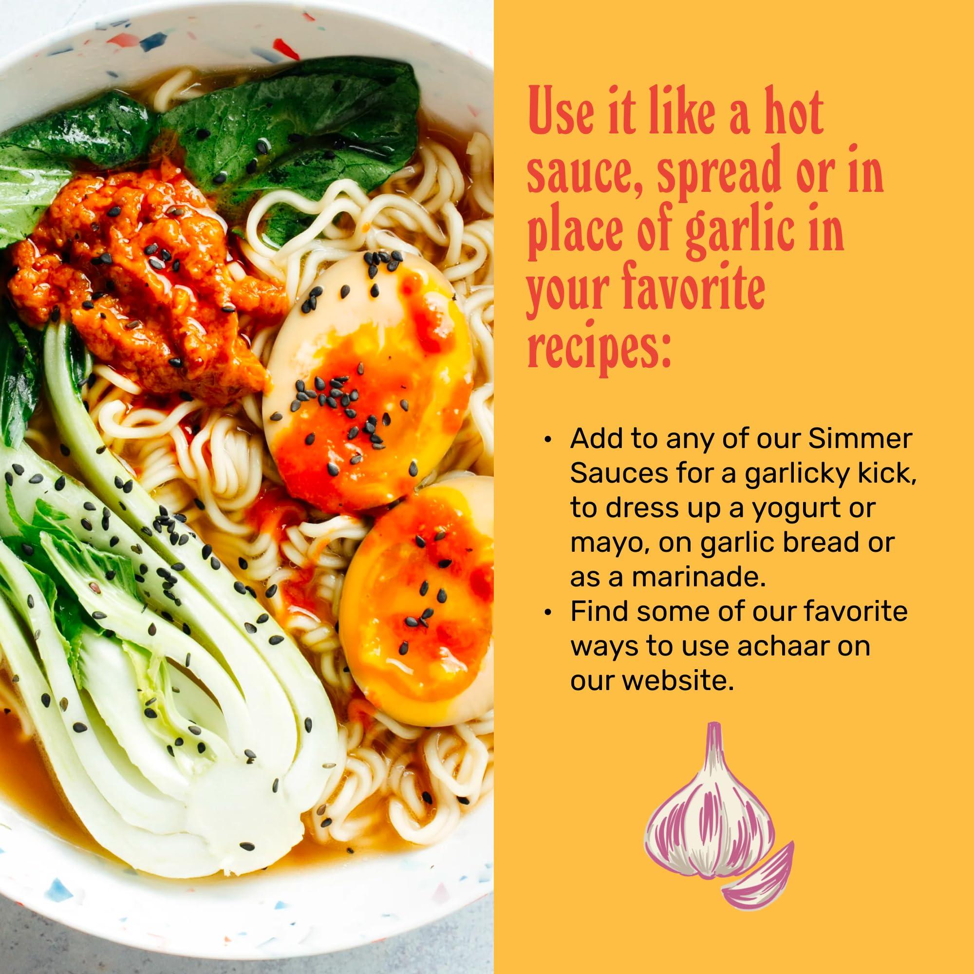 Brooklyn Delhi Brooklyn Delhi Roasted Garlic Achaar - 9 Ounces - Spicy, Lemony, Savory, Sweet Flavor - Made with a mix of Indian Spices, Red Chili Powder, and Unrefined Cane Sugar - Vegan - No Artificial Additives