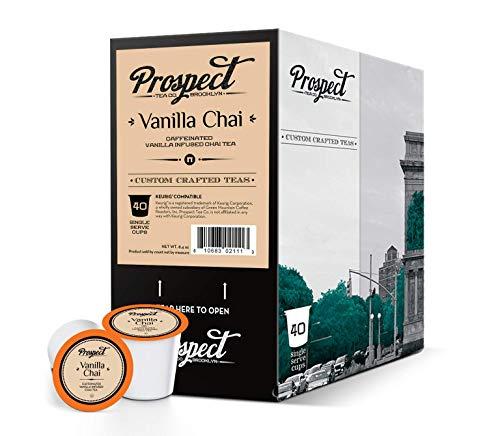 Prospect Tea Co. Prospect Tea Co. Caffeinated Vanilla Chai Tea Pods Compatible with K Cup Brewers Including 2.0, 40 Count