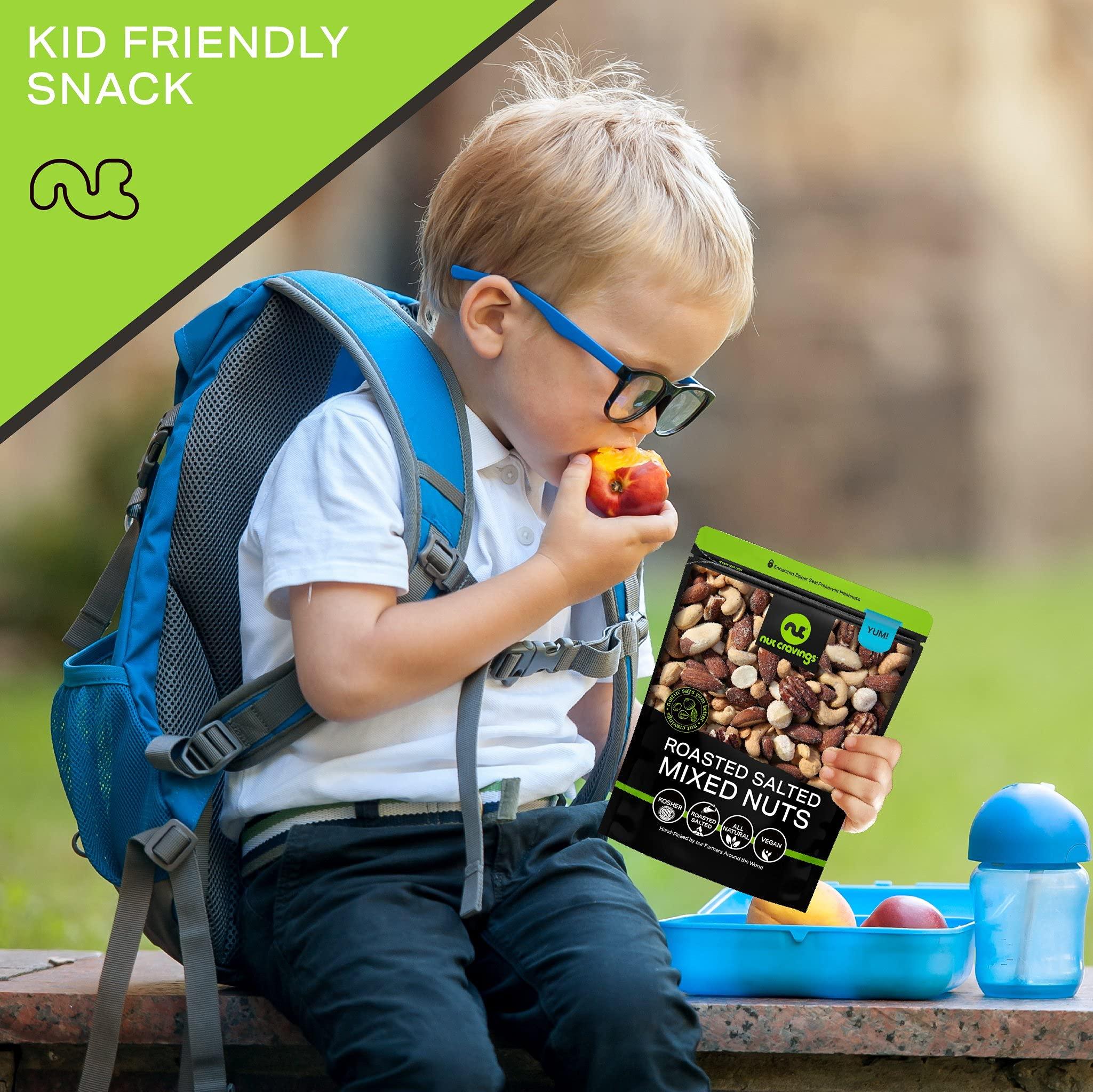 Nut Cravings NUT CRAVINGS - Roasted & Salted Mixed Nuts - Brazil, Pecan, Almond, Hazelnut, Cashew (80oz - 5 LB) Packed Fresh in Resealable Bag - Healthy Protein Food, All Natural, Keto Friendly, Vegan, Kosher