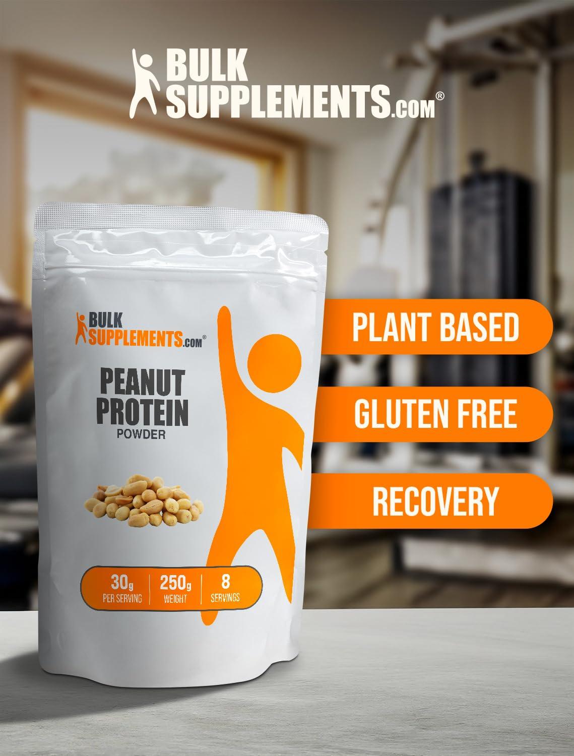 BULKSUPPLEMENTS.COM BulkSupplements.com Peanut Flour Protein Powder - Deffated Peanut Flour, Peanut Protein Powder - Peanut Protein Flour, Gluten Free, 30g per Serving, 250g (8.8 oz) (Pack of 1)